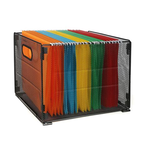 metal hanging file folder box|metal file folder hangers.